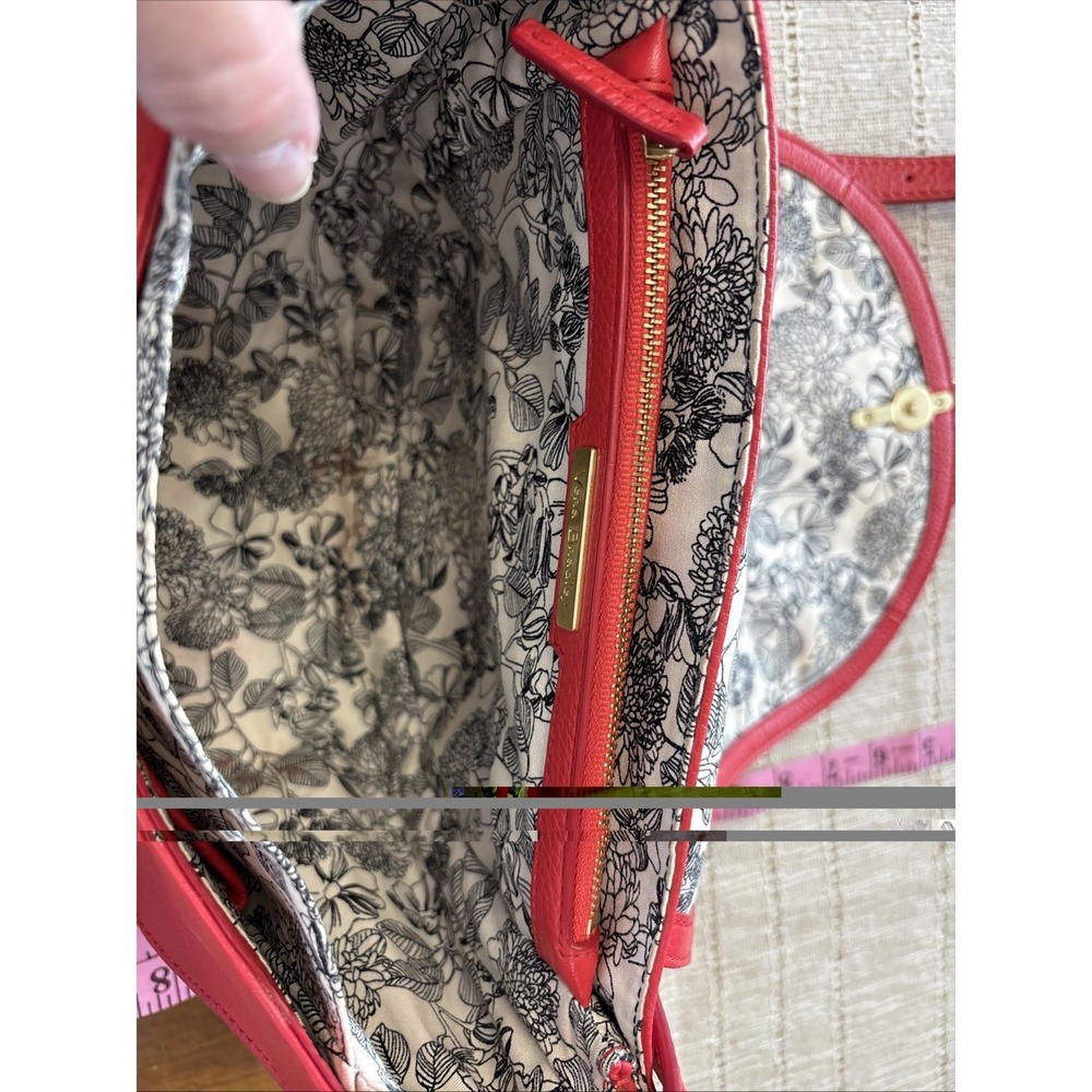Vera Bradley Leather Carson Saddle Crossbody Bag Canyon Sunset Red Resort Cruise - Picture 8 of 16